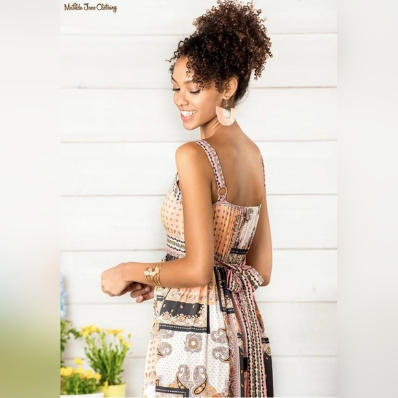 Matilda Jane Adventure Begins Paisley Flowy Cottagecore Maxi Dress Size Medium - Picture 2 of 13